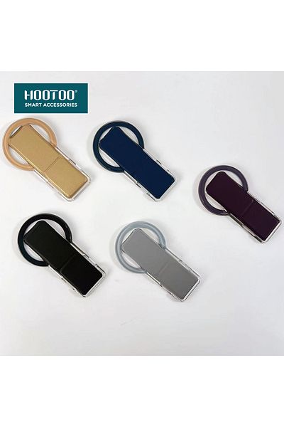 HooToo Hoto Magnetic Phone Grip. Magnetic phone grip that supports wireless charging. MagSafe with stand.