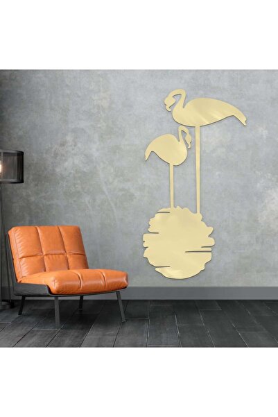 Marktna لوحة اكريلك ذهبي بنقشة فلامينغو