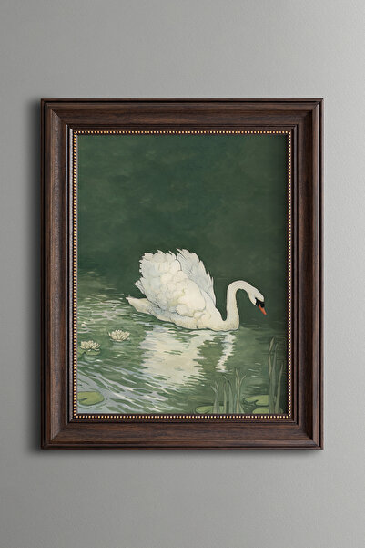 epiqart Kuğu - Vintage Desenli Çerçeve