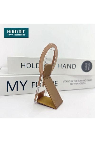 HooToo Hoto Magnetic Phone Grip. Magnetic phone grip that supports wireless charging. MagSafe with stand.