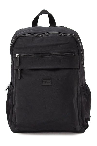 NEMO BAGS Rucsac negru unisex mediu, importat, compartiment pentru laptop pentru tineret, material impermeabil, 40x29x18cm