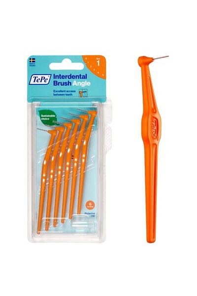 TePe Periuță interdentară Angle Orange 0.45mm - Pachet de 6 periuțe