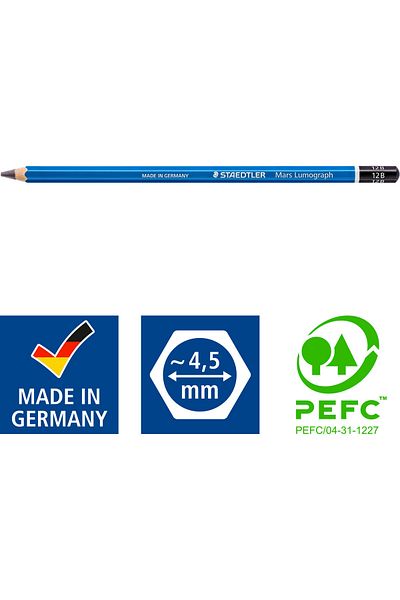 Staedtler 100-2B Mars Lumograph Lead Pen (12 Pcs / 1 Box)