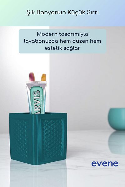Evene Θήκη οδοντόβουρτσας Βάση οδοντόβουρτσας Βάση οδοντόβουρτσας Σκούρο πράσινο χρώμα Μοντέλο 86