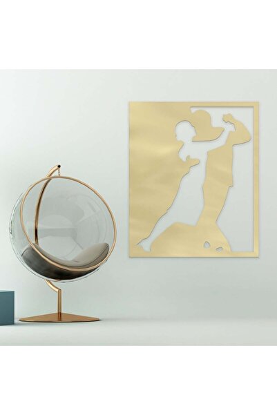 Marktna لوحة اكريلك ذهبي مودرن بنقشة فتاة