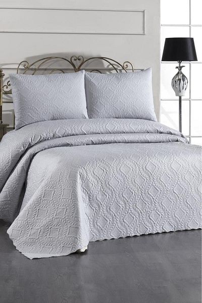 Çeyiz Diyarı Ultrasonic Quilted Elite Double Bedspread Gray