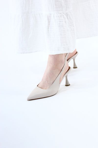 Güllü Shoes Beige Pointed Toe Open Side Strap Thin Heeled Stiletto Shoes |   For Evening Dresses and Special Occasion Combos