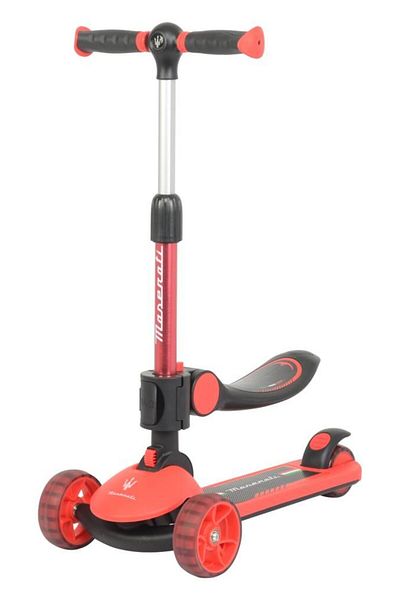 Factual Toys Maserati Official Licensed 3 Wheels Kids Ride On Kick scooter With Seat Learn To Handle Steering