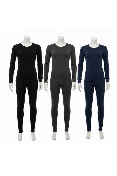 Isıl Termal |   3 Pieces 3 Colors Men's Winter Cotton Thermal Suit Bottom and Top (Navy Blue Black Anthracite)
