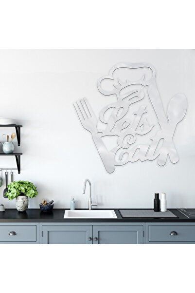 Marktna Silver acrylic plaque with the print "I love eating and cooking"