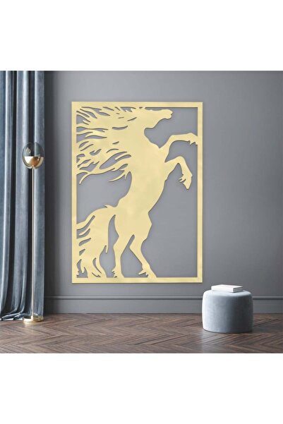 4gdran منحوتة اكريلك ذهبي بنقشة حصان