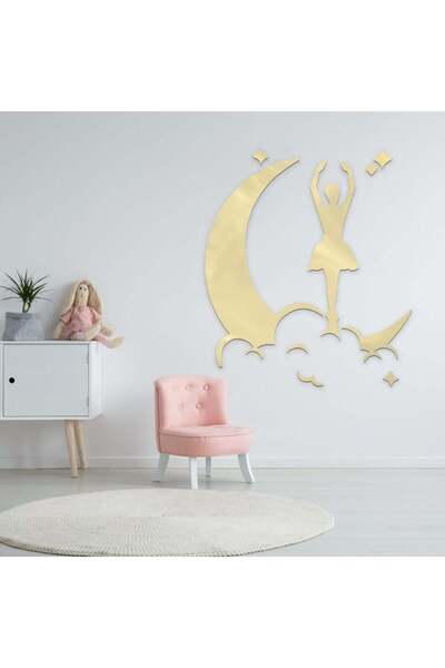 Marktna لوحة اكريلك ذهبي مودرن بنقشة راقصة باليه