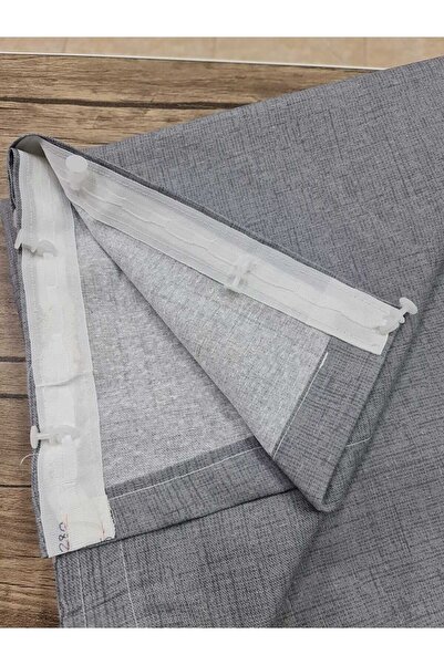 DEVRİM OLİVYA TEKSTİL Lüks 1.Sınıf Kornişli Antrasit Balkon Perdesi En X Yükseklik Ölçülerle