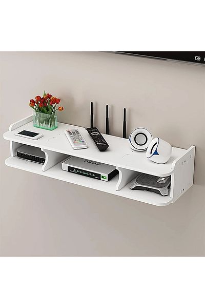 FOXMAG24 Suport pentru router și accesorii, dimensiuni 60 x 20 cm, cu 3 compartimente