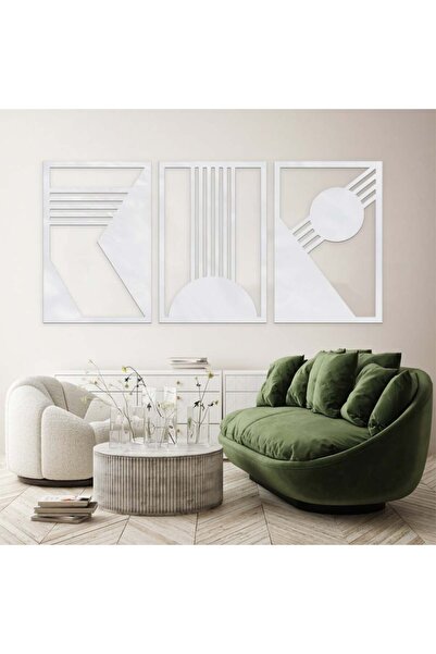 Marktna لوحة اكريلك فضي مودرن بنقشة الفن التجريدي والهندسي