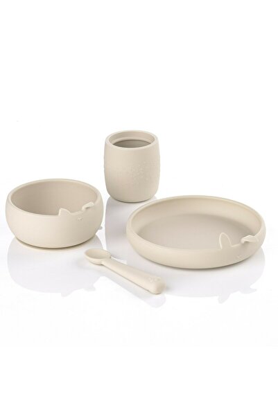 Jane Set complet de masa, Jane, Din silicon, Cu 4 piese, Farfurie, Bol, Lingu...