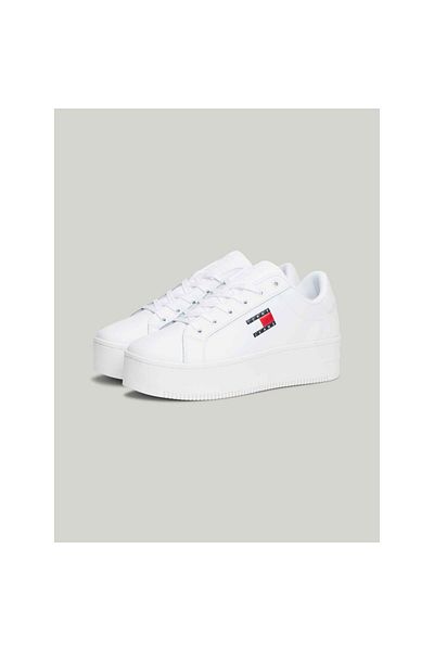 Tommy Hilfiger Жіночі кросівки з логотипом бренду на платформі на підборах чорні En0en02518