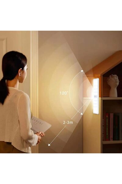sgeteknoloji 30 LED HAREKET SENSÖRLÜ 20 CM DOLAP İÇİ MUTFAK KORİDOR MERDİVEN AYDINLATMA IŞIĞI LED IŞIK