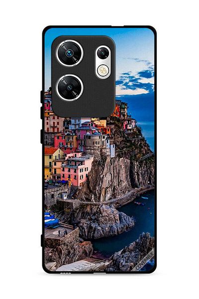 Covernex غطاء حماية لهاتف Infinix Zero 30 4G بطبعة منازل ملونة على البحر