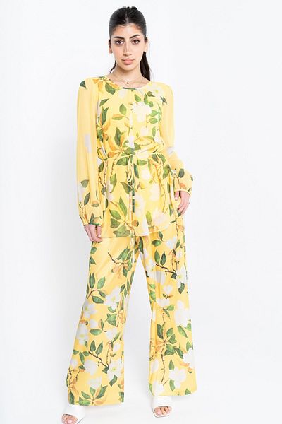 Nichii Women's Wide-Leg Printed Trousers