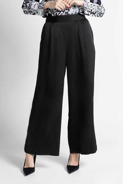 Nichii بنطلون سادة واسع الساق بخصر مرتفع