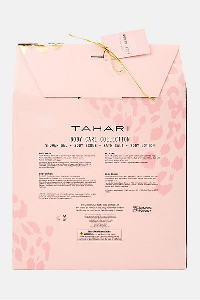 Tahari Shower Gel, Body Scrub, Bath Salt, Body Lotion Set, 850 ml