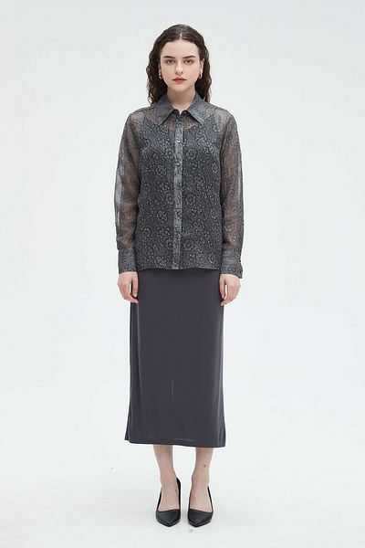 Nichii Women's Long Sleeve Sheer Shirt