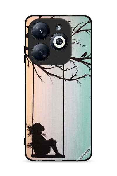 Covernex غطاء حماية لهاتف إنفينيكس سمارت 8 4G، رسمة فتاة صغيرة حزينة