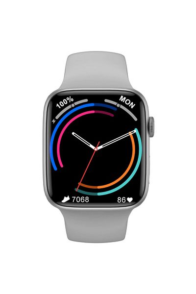 SOLTOY Ceas Smartwatch SOLTOY® DoTime SV, Always ON Display 1.95”, Incarcare Wireless, Silver Silicon