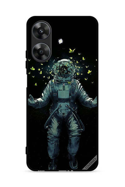 Covernex غطاء حماية لهاتف Realme Note 60 4G بطبعة رائد فضاء وفراشات