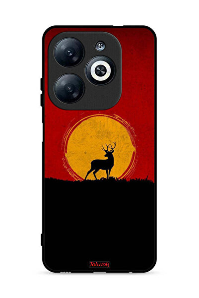 Tolwak غطاء حماية لهاتف Infinix Smart 8 4G بطبعة غزال وقمر