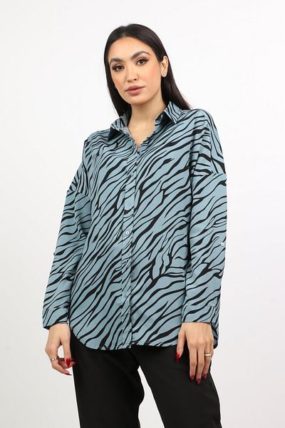 Nichii Women's Long Sleeve Casual Zebra Print Shirt