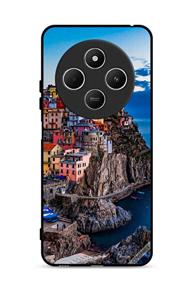 Covernex غطاء حماية لهاتف شاومي ريدمي 14R 5G بطبعة منازل ملونة على البحر