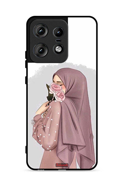 Tolwak غطاء حماية لهاتف موتورولا إيدج 50 برو 5G، يحمل صورة فتاة تحمل ورودًا