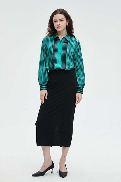 Nichii Striped Long Sleeve Women's Blouse