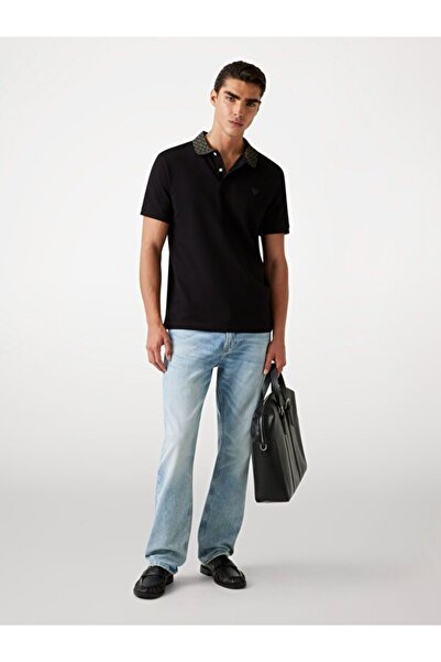 Guess Ανδρικό μπλουζάκι πόλο με λεπτή εφαρμογή Lyle