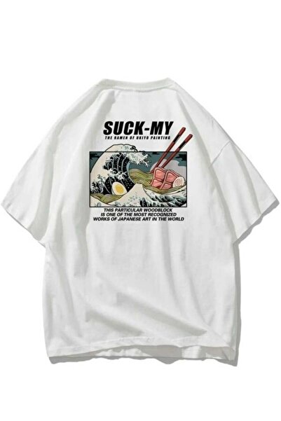 Harajuku Style Λευκό με στάμπα στην πλάτη Oversize Unisex