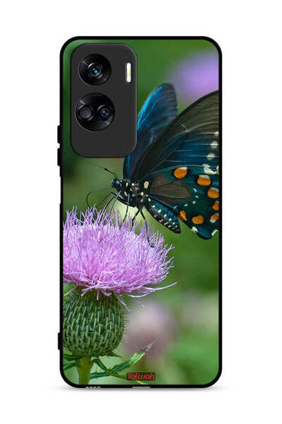 Tolwak غطاء حماية لهاتف Honor 90 Lite 5G بتصميم فراشة على زهرة