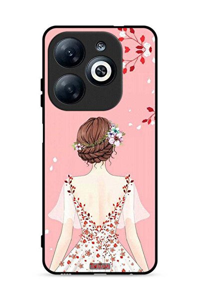 Tolwak غطاء حماية لهاتف إنفينيكس سمارت 8 4G برسومات فتاة واقفة