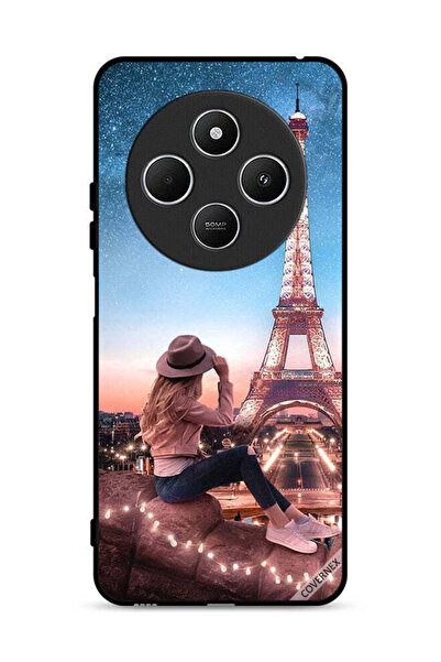 Covernex غطاء حماية لهاتف شاومي ريدمي 14 سي 4G بطبعة فتاة القبعة وبرج إيفل