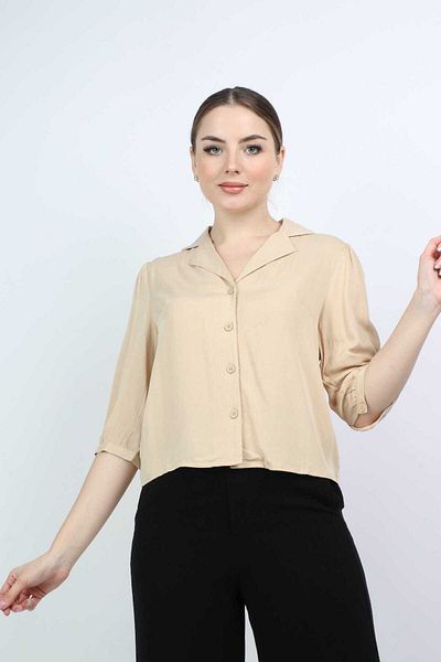 Nichii Women's 3/4 Sleeve Blouse with Front Buttons