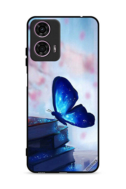 Covernex غطاء حماية لهاتف موتورولا موتو جي 24 4G بتصميم فراشة جالسة على كتاب