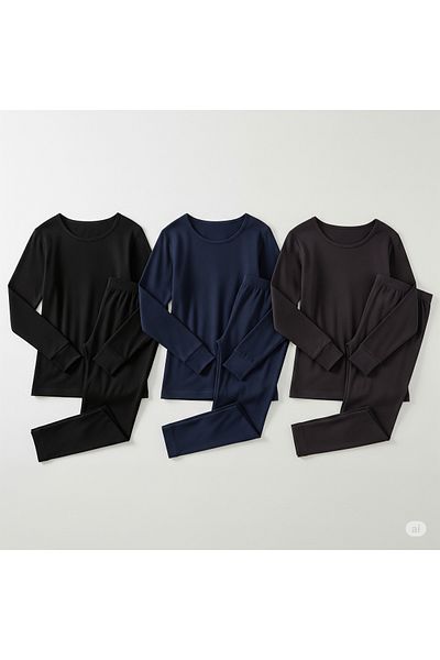 Isıl Termal |   Winter Super 3' Pack Thermal Suit Bottom and Top (Navy Blue Anthracite Black) Unisex