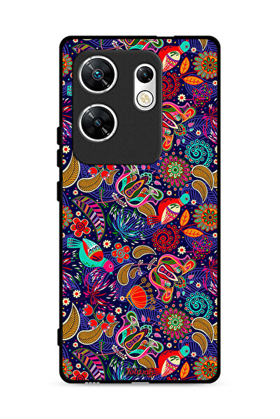 Tolwak غطاء حماية لهاتف Infinix Zero 30 4G بنقشة أوراق طيور ملونة وزهور