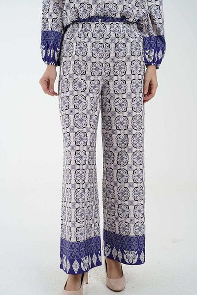 Nichii Women's High-Waisted Floral Print Long Pants