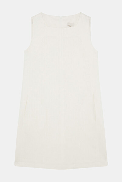 W Collection White Linen Cotton Dress
