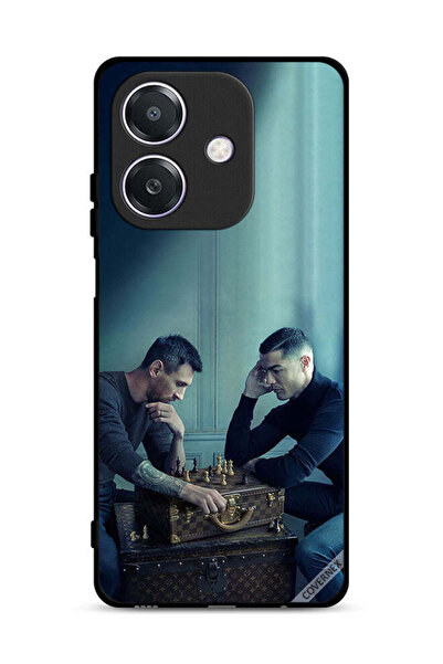 Covernex غطاء حماية لهاتف Oppo A3x 5G بطبعة ميسي ضد رونالدو يلعبان الشطرنج