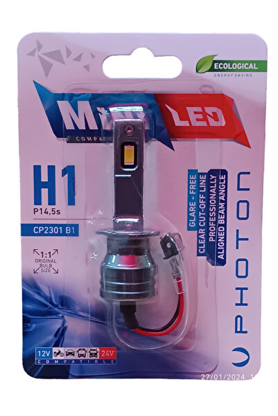 Akyol Mini Led H1 12V - 24V P14, 5S Uyumlu Beyaz Led