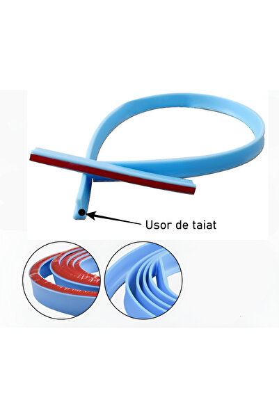 esimplu Prag de dus autoadeziv, flexibil, pentru baie sau bucatarie, rezistent la mucegai, 1.5 m Albastru