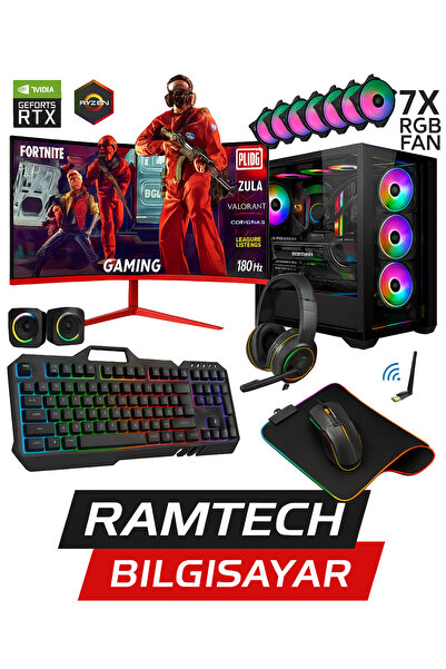 RAMTECH BİLGİSAYAR xGLR Ryzen 7 5700x 32gb Ram 1tb M.2 Nvme Ssd Rtx3050 6gb 24'' 180hz Oyuncu Masaüstü Bilgisayarı